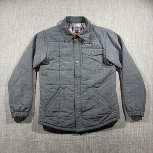 Patagonia Jacket Youth Large 12 Gray Quilted Shirt Jacket Animal Print Lining